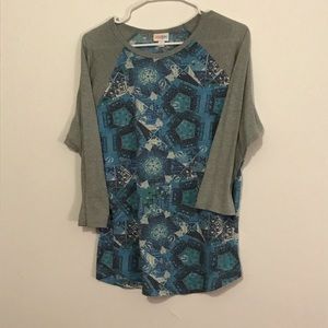 Blue and Grey Geometric LuLaRoe Randy